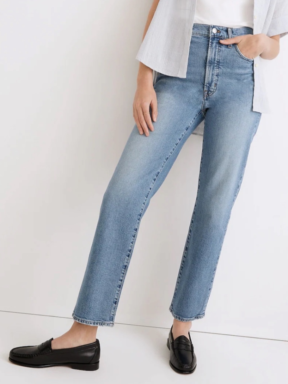 Madewell The Perfect Vintage Straight Jean in Montville Wash Comfort Stretch Siz